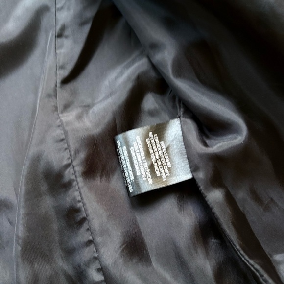 Lamarque ANNA LEATHER BIKER black JACKET Gray Hoodie lambskin ladies medium - Picture 11 of 11